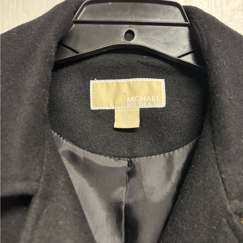 Michael Kors Black Trench Coat with‎ Gold Accents - Picture 2 of 16